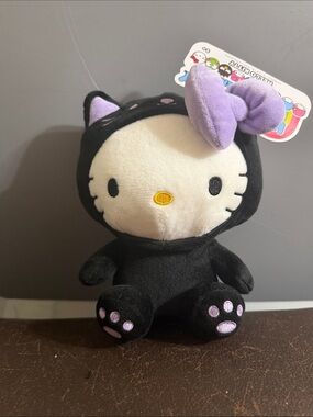 Sanrio Hello Kitty Black Cat Plush with Purple Bow